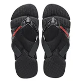 Sandalias Havaianas Power 2.0 para hombre, color azul marino con detalles en amarillo y diseño texturizado en la plantilla.