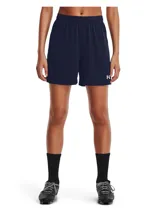 Short deportivo Under Armour Golazo 3.0 color azul marino, confeccionado en tejido ligero de secado rápido con cintura elástica y logo impreso en el lateral.