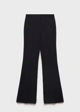 Pantalón de vestir rojo, de corte wide leg y tiro alto.