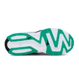 Championes de running Diadora Atomo V7000, color gris con detalles en fucsia, turquesa y blanco. Cuentan con suela de goma y cordones bicolores.