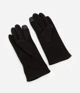 Guantes negros de poliéster y poliuretano, con detalle touch screen en uno de los dedos.