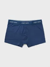Boxer clásico azul marino de algodón con cintura elástica personalizada con el logo de la marca.
