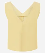 Musculosa Marfinno de viscosa color amarillo, con escote en V y diseño sin mangas, de corte recto.