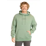 Canguro verde con capucha ajustable con cordón, bolsillo tipo canguro y logo Maui and Sons bordado en el pecho.