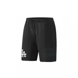 Short deportivo negro con cintura elástica ajustable con cordón, estampado con el logo de los Dodgers de Los Ángeles y el texto "2020 World Series Champions".