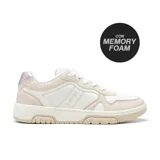 Championes Hi-Tec Gala color blanco y beige con detalles en plateado.