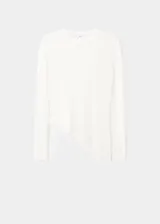 Jersey de punto con cuello redondo, manga larga y bajo asimétrico, confeccionado en mezcla de alpaca, lana y poliamida.