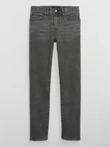 Pantalón de jean de corte recto color gris lavado, marca Gap.