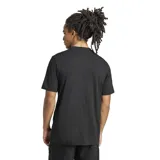 Remera Adidas de corte regular y cuello redondo, confeccionada en tejido de punto jersey de algodón. Presenta un diseño minimalista en color negro con el logo de las 3 Barras bordado en el centro del pecho.