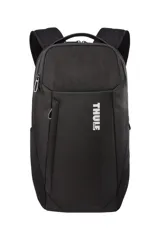 Mochila Thule Accent de 20 litros, color negro, con compartimentos dedicados para laptop y tablet, bolsillo de seguridad SafeZone y correas de hombro de malla EVA. Fabricada en poliéster reciclado.