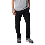 Pantalon de senderismo color negro, de corte recto, con cintura ajustable mediante cordón, presilla utilitaria, bolsillos laterales, bolsillos de carga con cierre de velcro y bolsillo de seguridad con cremallera.