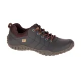 Zapato casual Cat modelo Instruct, color marrón café, con diseño flexible, capellada liviana, cierre de cordones y suela con relieve.