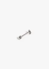 Piercing labret/pilar de acero quirúrgico hipoalergénico. Adecuado para labio y oreja. Tiene un sistema de cierre de rosca y un grosor de 1mm.
