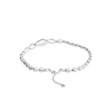 Collar de gotas de aleación de metales bañado en plata, con diseño de cuentas en forma de lágrima de tamaño progresivo.
