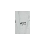 Short de jogging gris melange de la marca Allsaints, con cintura elástica y cordón ajustable. Cuenta con el logotipo de la marca estampado en la pierna izquierda.
