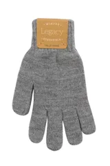 Guantes de tejido de punto en color gris melange, con diseño clásico y puño elástico.