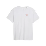 Remera Puma Elevated color blanco melange, de manga corta y cuello redondo, con pequeño logo rojo bordado en el pecho.