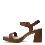 Sandalias de tacón ancho y plataforma Bottero, color negro, con tira delantera simple y tira al tobillo con hebilla ajustable.