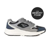 Championes Hi-Tec Dallas para hombre, con capellada combinada en tonos grises, azul marino y negro. Posee tecnología Memory Foam en la plantilla.