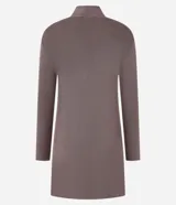 Cardigan alargado de punto marca Cortelle, color marrón, abierto al frente, de manga larga y con bolsillos aplicados.