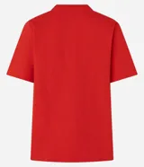 Remera básica de algodón color marrón, de corte recto, cuello redondo y manga corta.