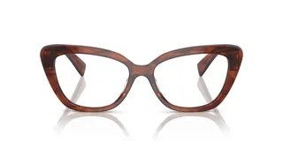 Lentes Miu Miu modelo 05V, color marrón carey, con armazón de acetato de estilo cat-eye.
