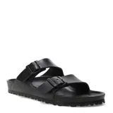 Sandalias Birkenstock modelo Arizona color negro, con doble tira ajustable con hebillas y plantilla anatómica.