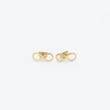 Caravanas de oro con diseño de símbolo de infinito, con cierre de presión.