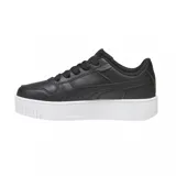 Championes Puma Runtamed Platform de color blanco, con diseño de plataforma, cierre de cordones y logo de la marca en dorado en el lateral.