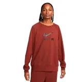 Buzo Nike Air de cuello redondo y manga larga, color negro con el logo de la marca y la palabra 'AIR' estampados en blanco en el centro del pecho.