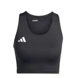 Top deportivo Adidas Adizero negro con logo blanco en el lateral.