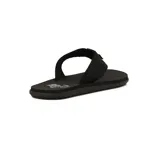 Chanclas de dedo color marrón con base naranja y tira marrón con aplique de cuero sintético.