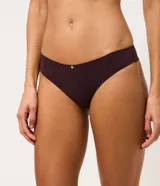 Pack de dos bombachas tipo bikini Lov de hilo doble en microfibra suave, una en tono beige y otra en marrón oscuro, con un pequeño detalle metálico en la parte frontal.