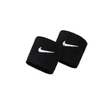 Par de muñequeras deportivas Nike Swoosh, color negro con logo bordado en blanco.