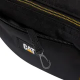 Bolso bandolera negro Caterpillar, modelo Nevada Shoulder Bag, con compartimento principal con cierre, bolsillo frontal con cremallera, llavero y correa ajustable para el hombro.