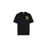Remera negra de manga corta Casablanca con logo estampado en el pecho en efecto mapa de calor.