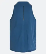 Musculosa deportiva masculina Get Over, modelo regular en color azul melange, con cuello redondo y costuras visibles.