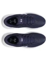 Championes de running Under Armour modelo Phade RN 3, color azul marino con entresuela blanca y logo de la marca en contraste. Presentan una parte superior de malla transpirable y suela de goma con ranuras flexibles.