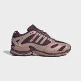 Championes Adidas Adistar MLD de color bordó, con detalles metalizados en tono rosado y las clásicas tres tiras en los laterales.