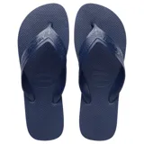 Ojotas Havaianas modelo Top Max, color azul marino, con diseño clásico de suela texturizada y tiras anchas con relieve.