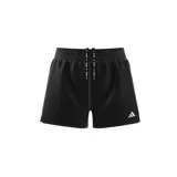 Short deportivo Adidas Own The Run negro con logo blanco, cintura elástica con cordón ajustable y tecnología AEROREADY.