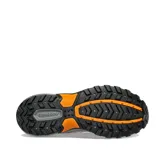 Championes Saucony Excursion TR16 para hombre, ideales para trail running. Diseño en tonos grises y negros con detalles en naranja.