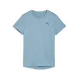Remera deportiva Puma de cuello redondo y manga corta, color verde azulado con efecto jaspeado. Presenta el logo de la marca estampado en pequeño en el pecho.