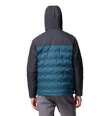 Campera técnica Columbia con capucha, diseñada con tecnología impermeable y transpirable Omni-Tech y forro termorreflectante Omni-Heat Infinity. Presenta construcción HeatSeal sin costuras, aislamiento de plumón de 650 fill power, cierre frontal completo, bolsillos laterales con cremallera y puños ajustables.