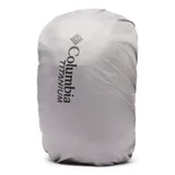 Mochila técnica Columbia Titanium de 24 litros, color negro, diseñada para senderismo. Cuenta con panel trasero de malla transpirable, tirantes acolchados, cinturón ajustable, bolsillos laterales para botellas, fijaciones para bastones de trekking, compatibilidad con sistema de hidratación y funda impermeable integrada.
