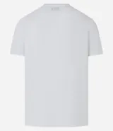 Remera slim negra de algodón peruano con cuello en V y manga corta.