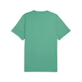 Remera de algodón verde con cuello redondo y manga corta. Presenta el logo de la marca estampado en el frente en color blanco.