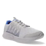 Championes acordonados de hombre color azul marino con detalles en azul y blanco, y suela blanca.