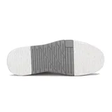 Championes casuales de hombre, color blanco con detalles en azul marino y gris.