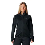 Campera polar técnica Columbia Titanium, color negro, con cierre frontal completo, cuello alto, bolsillo en el pecho con cierre y orificios para pulgares en los puños. Confeccionada con tecnología Omni-Wick para gestión de la humedad.